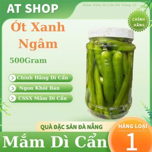 Ớt Xanh Ngâm Giấm 500Gram Đặc Sản Đà Nẵng