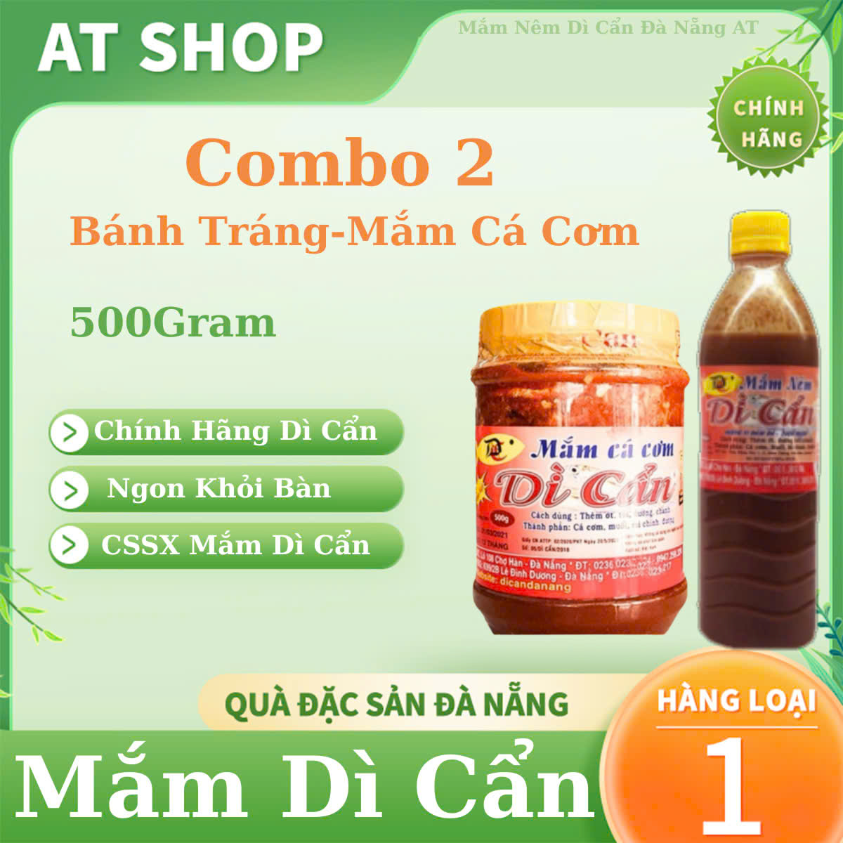 Mắm Nêm + Mắm Cá Cơm Dì Cẩn – Set 2 Hũ 500g – Ăn Là Ghiền
